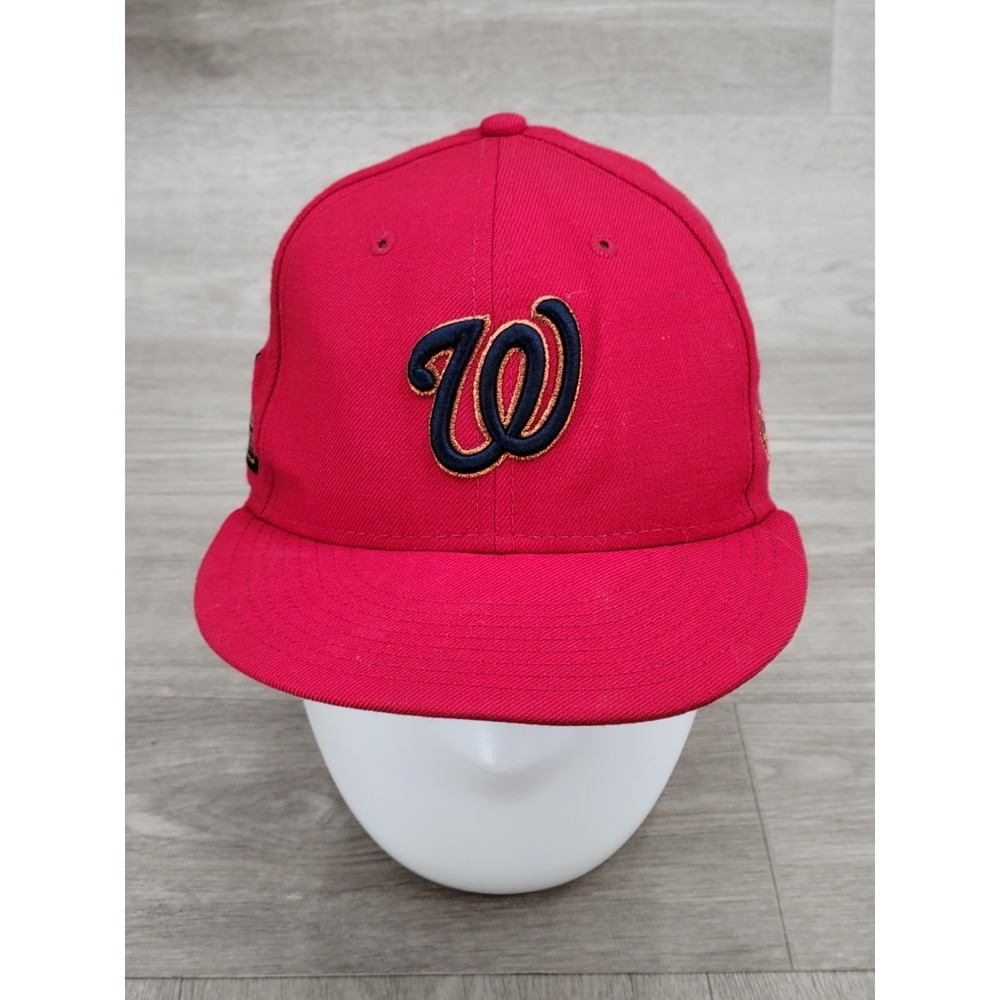 New Era 59FIFTY MLB Washington Nationals 25th Year Fitted Hat Mens Size 7 1/4